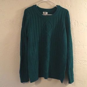 Women’s Blue Cable Knit Sweater
